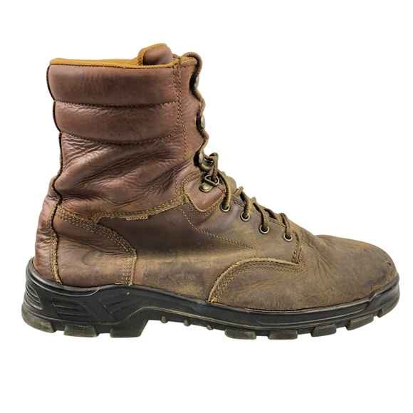 Carhartt Brown Leather Soft Toe 8” Waterproof Work Boots Men’s Size 14 CMZ8040